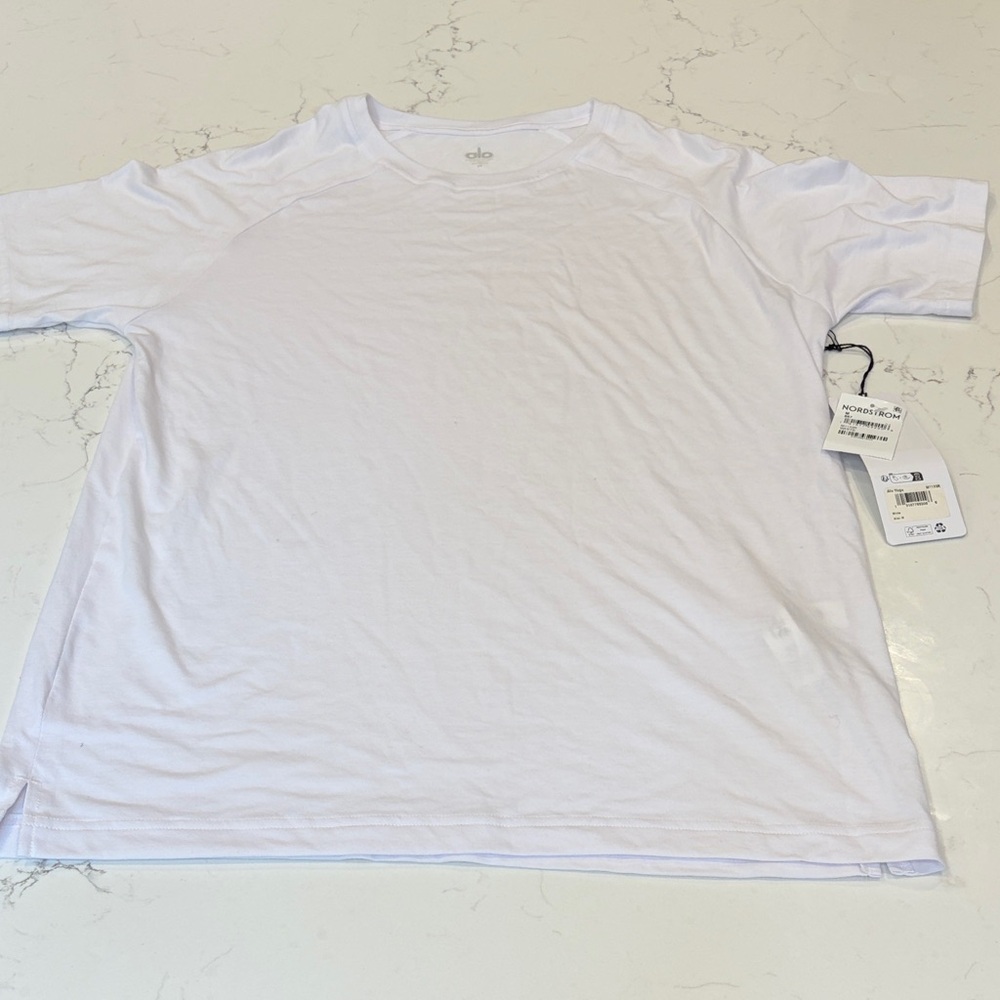 ALO Yoga Men's Triumph Crew Neck White Tee